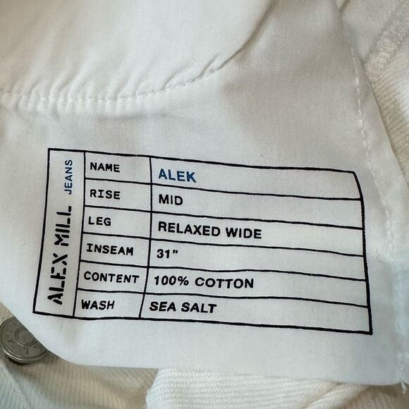 Alex Mill Relaxed Wide Leg Alek Jeans Size 30 NWT $225 White - Picture 4 of 11